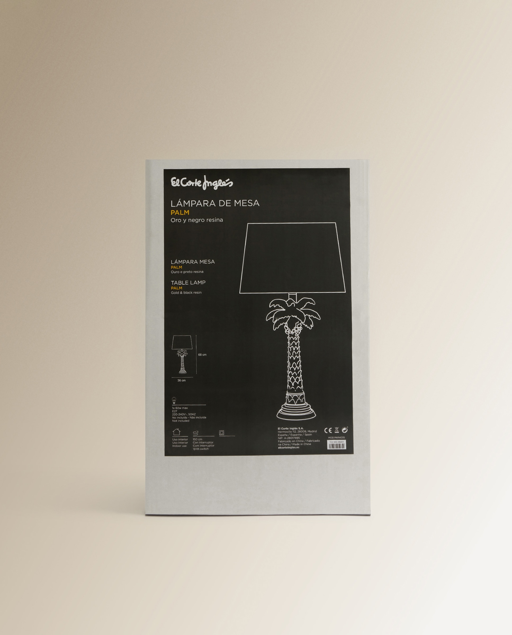 Candeeiro de mesa Palm El Corte Inglés Ouro-5