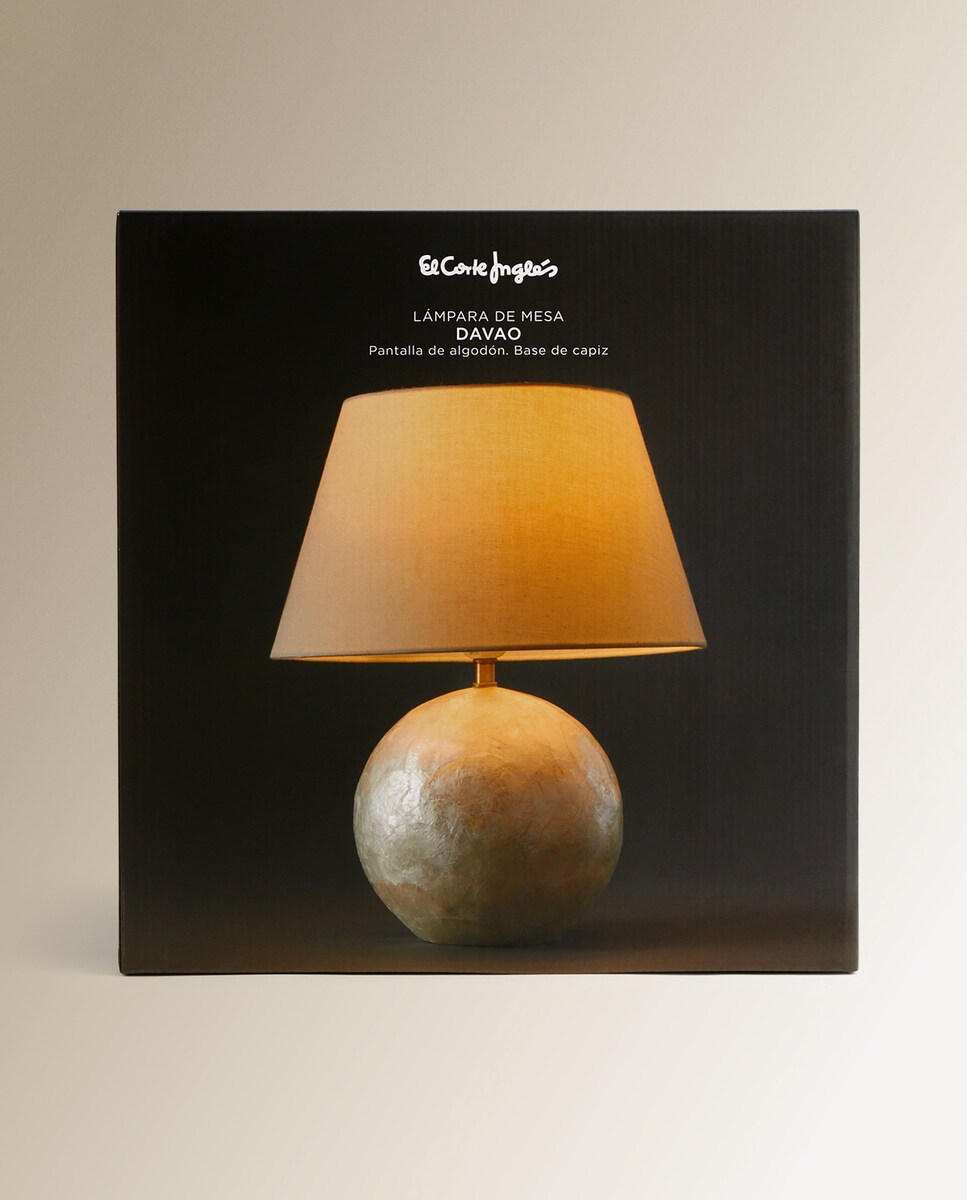 Candeeiro de mesa de nácar Davao Branco-5