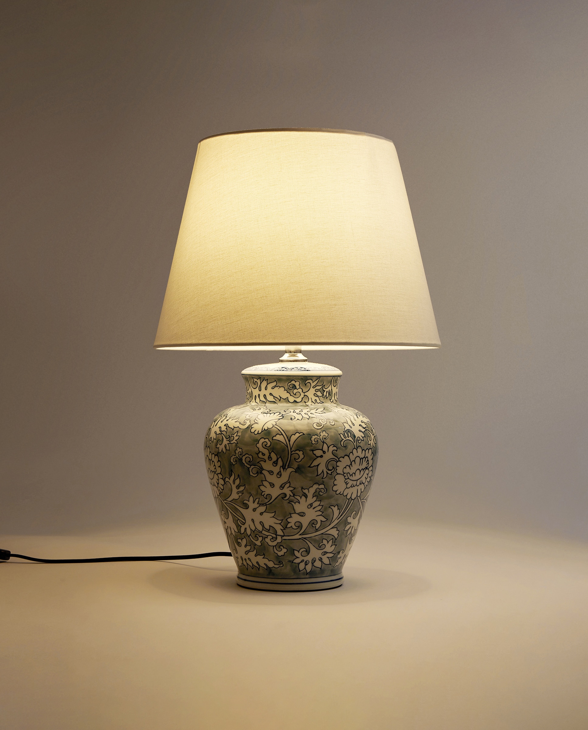 Candeeiro de mesa de cerâmica Quin Azul-2