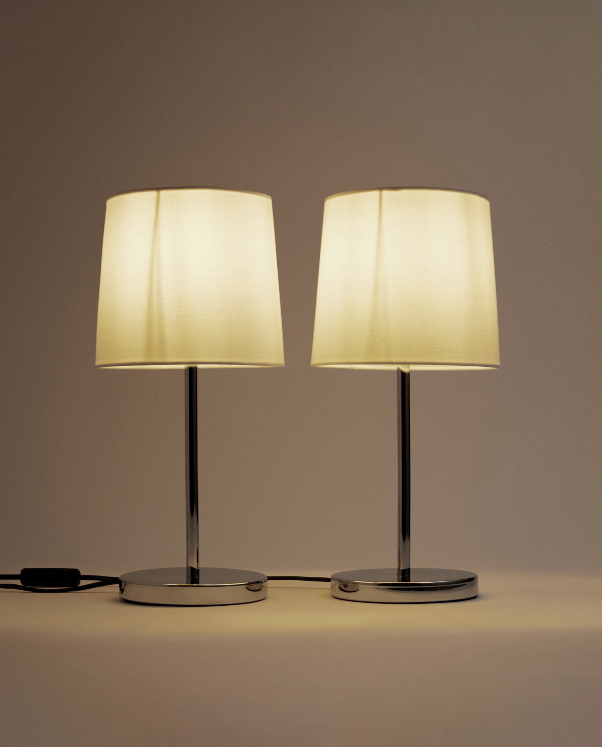 Conjunto de 2 Candeeiros de Mesa Auxiliares Noon Prata-2