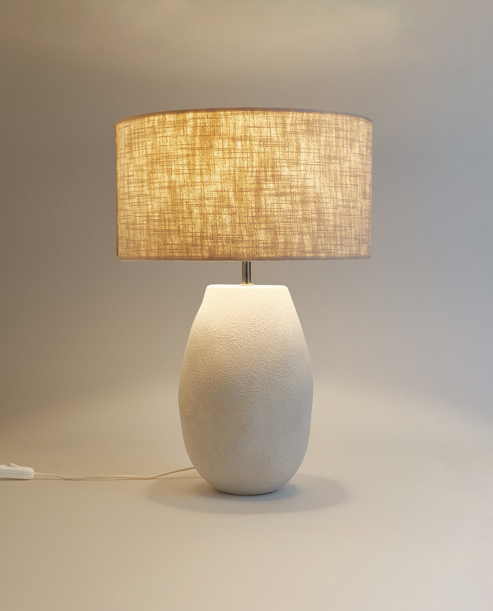 Candeeiro de Mesa Agave em Cerâmica Branco-2