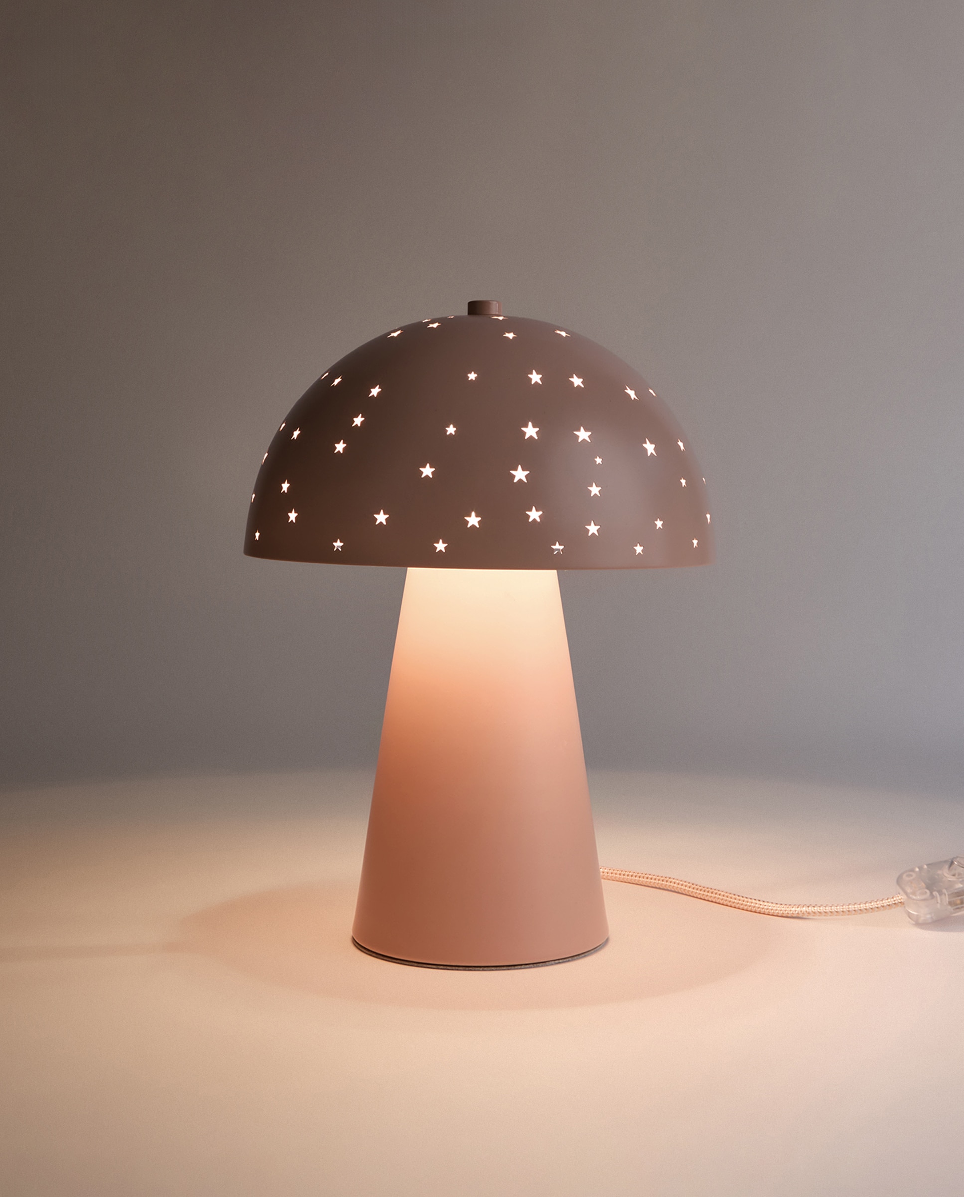 Candeeiro de Mesa Champi em Metal Rosa-3