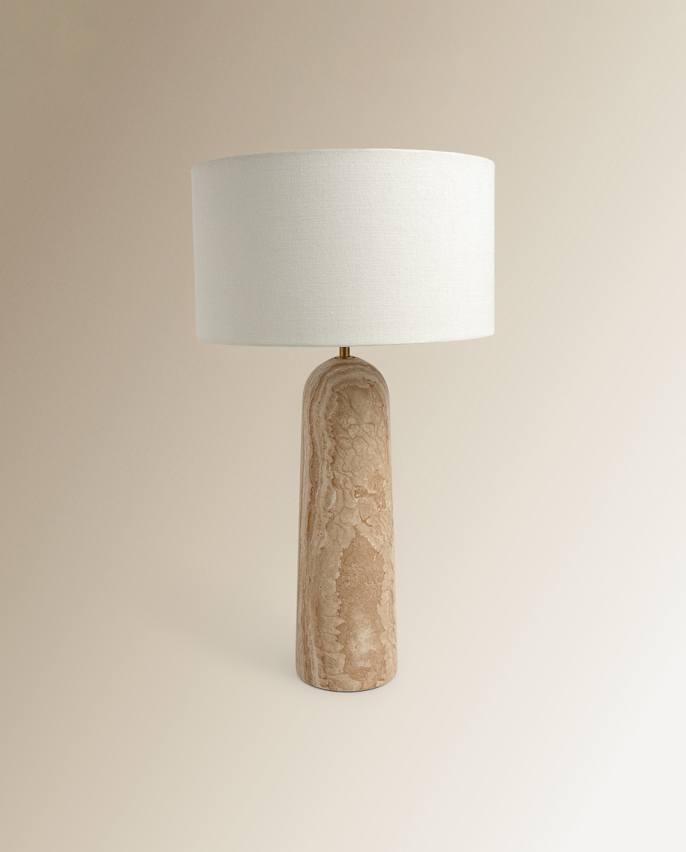 Candeeiro de Mesa Travertino Luca Cru-1