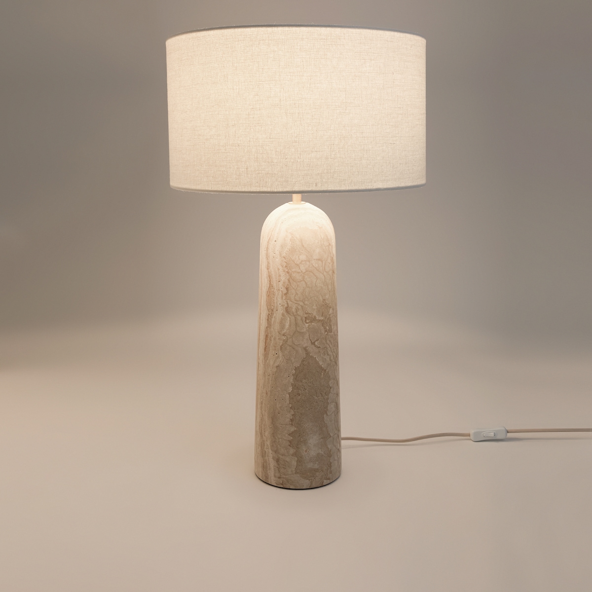 Candeeiro de Mesa Travertino Luca Cru-2