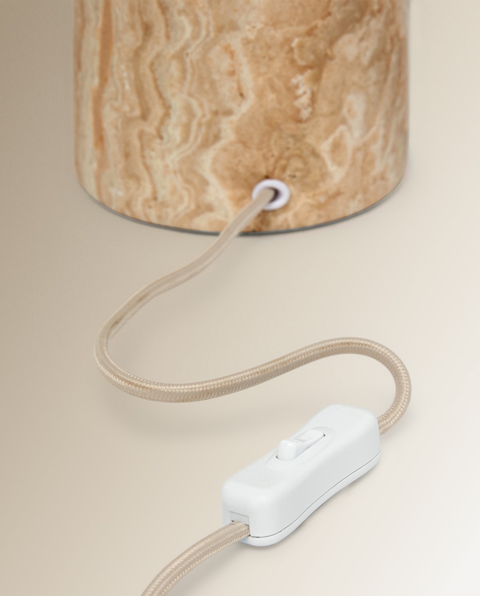 Candeeiro de Mesa Travertino Luca Cru-4