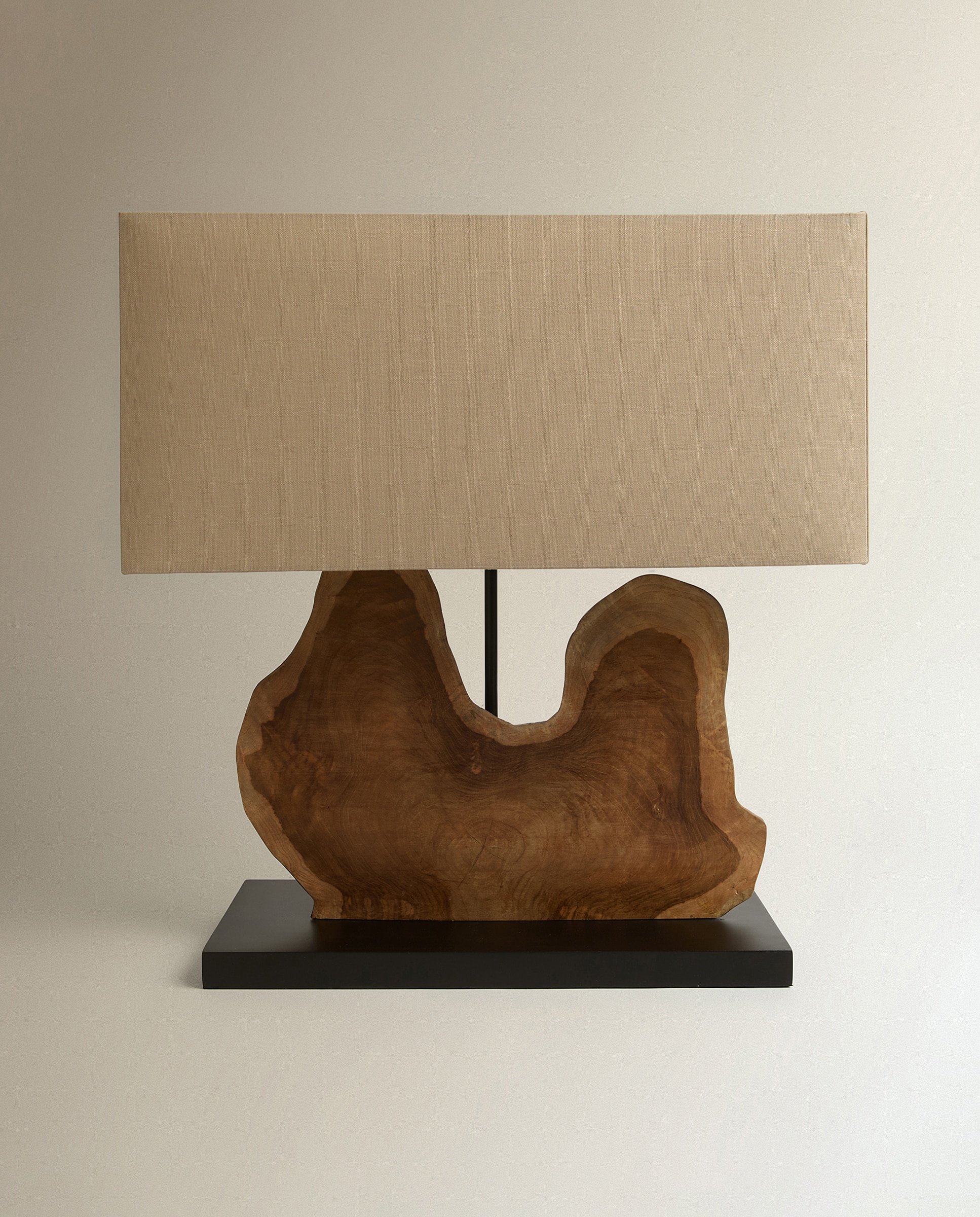 Candeeiro de Mesa de Madeira Raiz Castanho-2