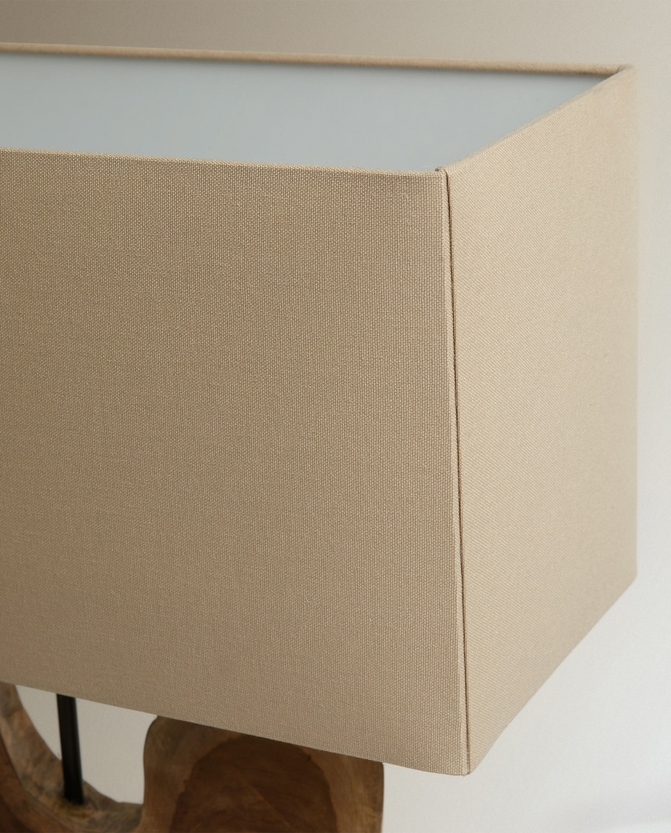 Candeeiro de Mesa de Madeira Raiz Castanho-4