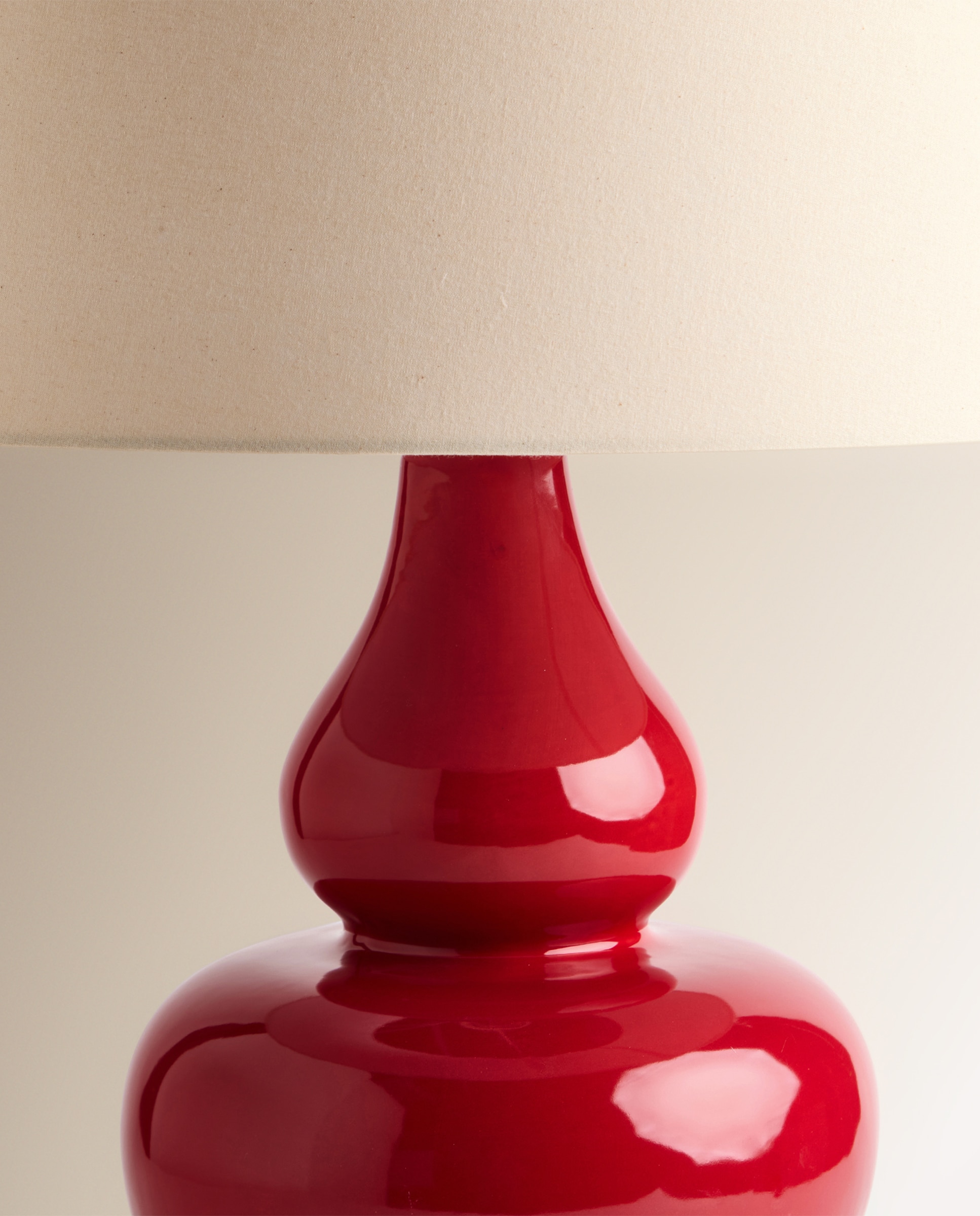 Candeeiro de Mesa de Cerâmica Calabash York Vermelho-4