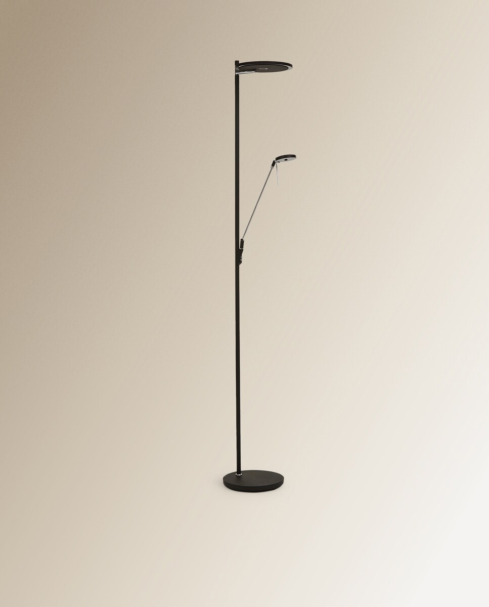 Candeeiro de Pé LED com Leitor Renzo Preto-1