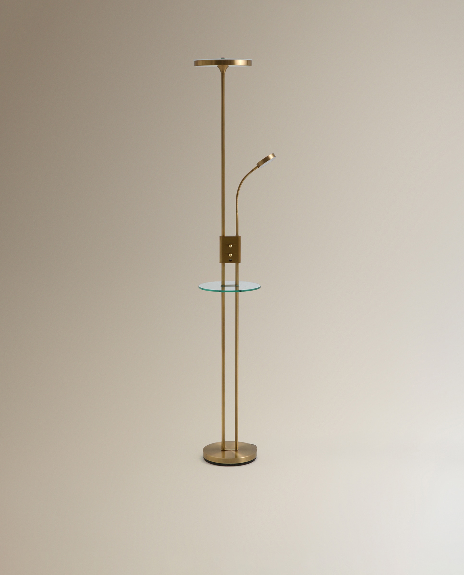 Candeeiro de Pé com LED Integrado Galena Ouro-2