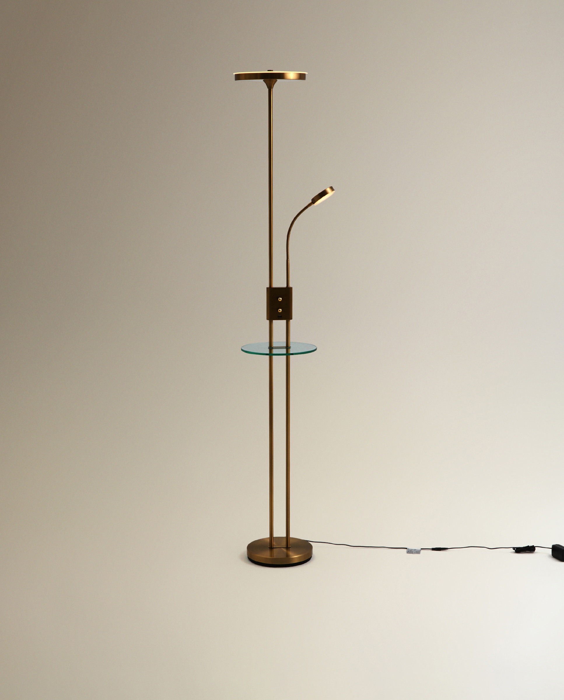 Candeeiro de Pé com LED Integrado Galena Ouro-3