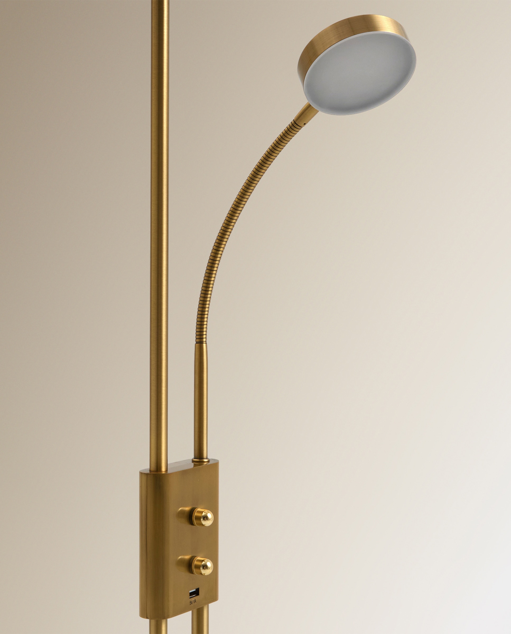 Candeeiro de Pé com LED Integrado Galena Ouro-5