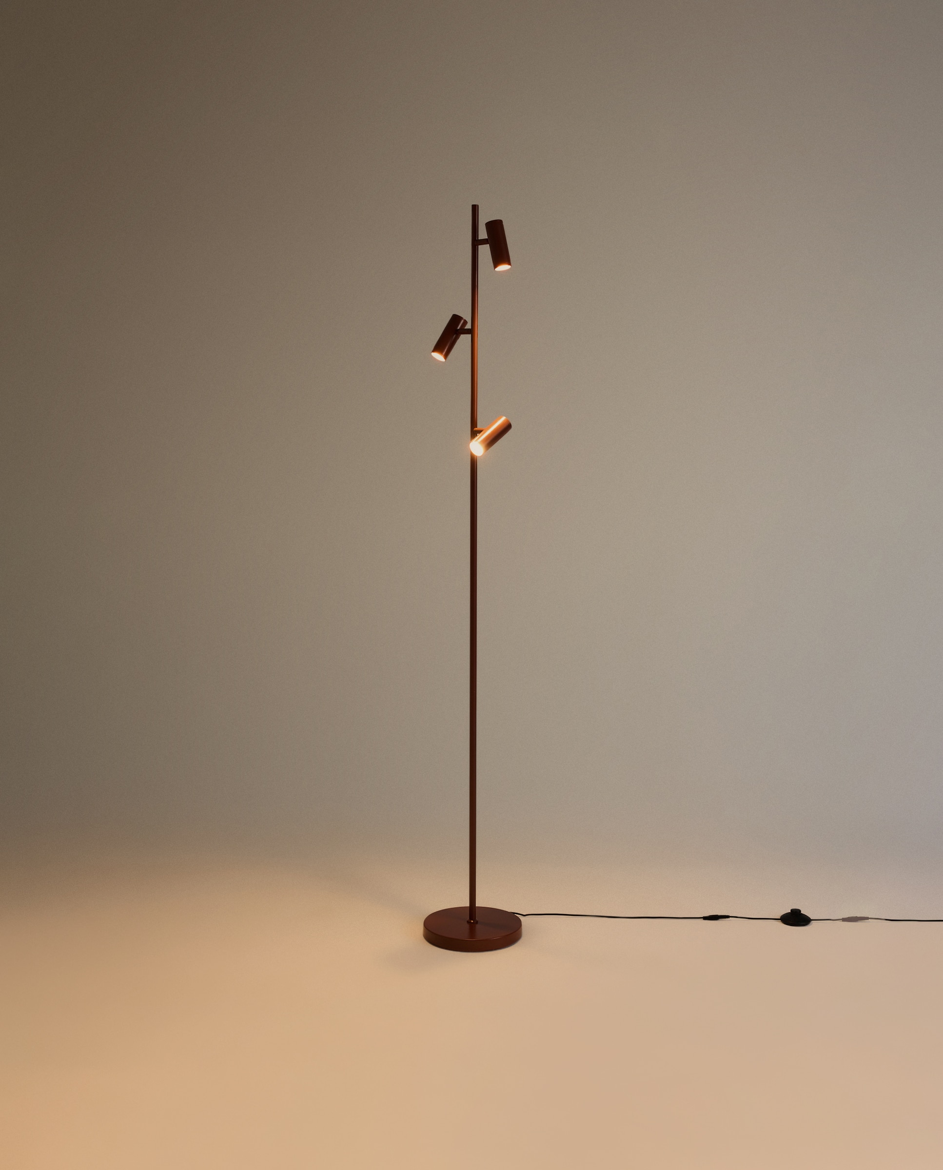 Candeeiro de Pé com LED Integrado Malmo 3L Vermelho-3