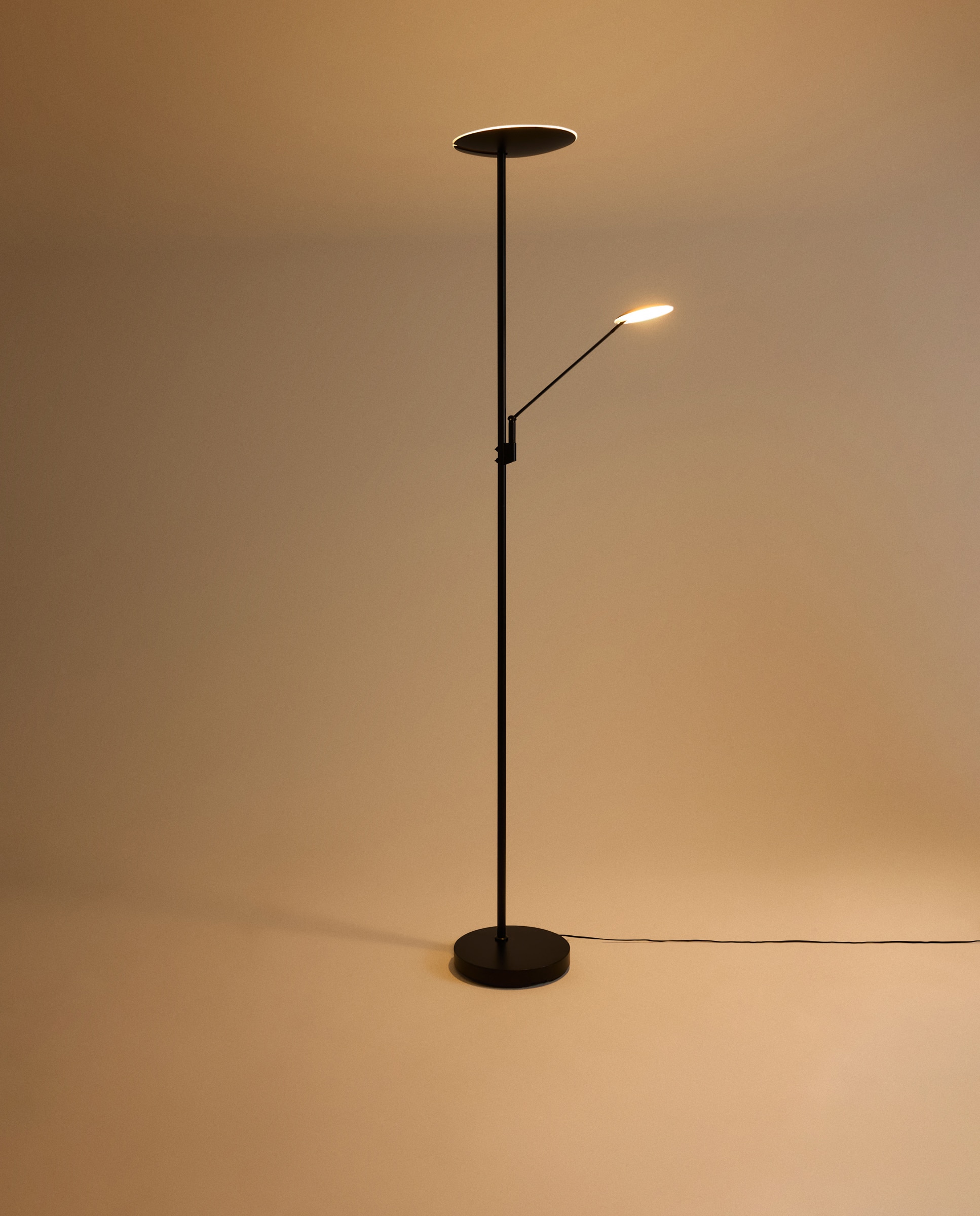 Candeeiro de Pé LED CCT Preto-3