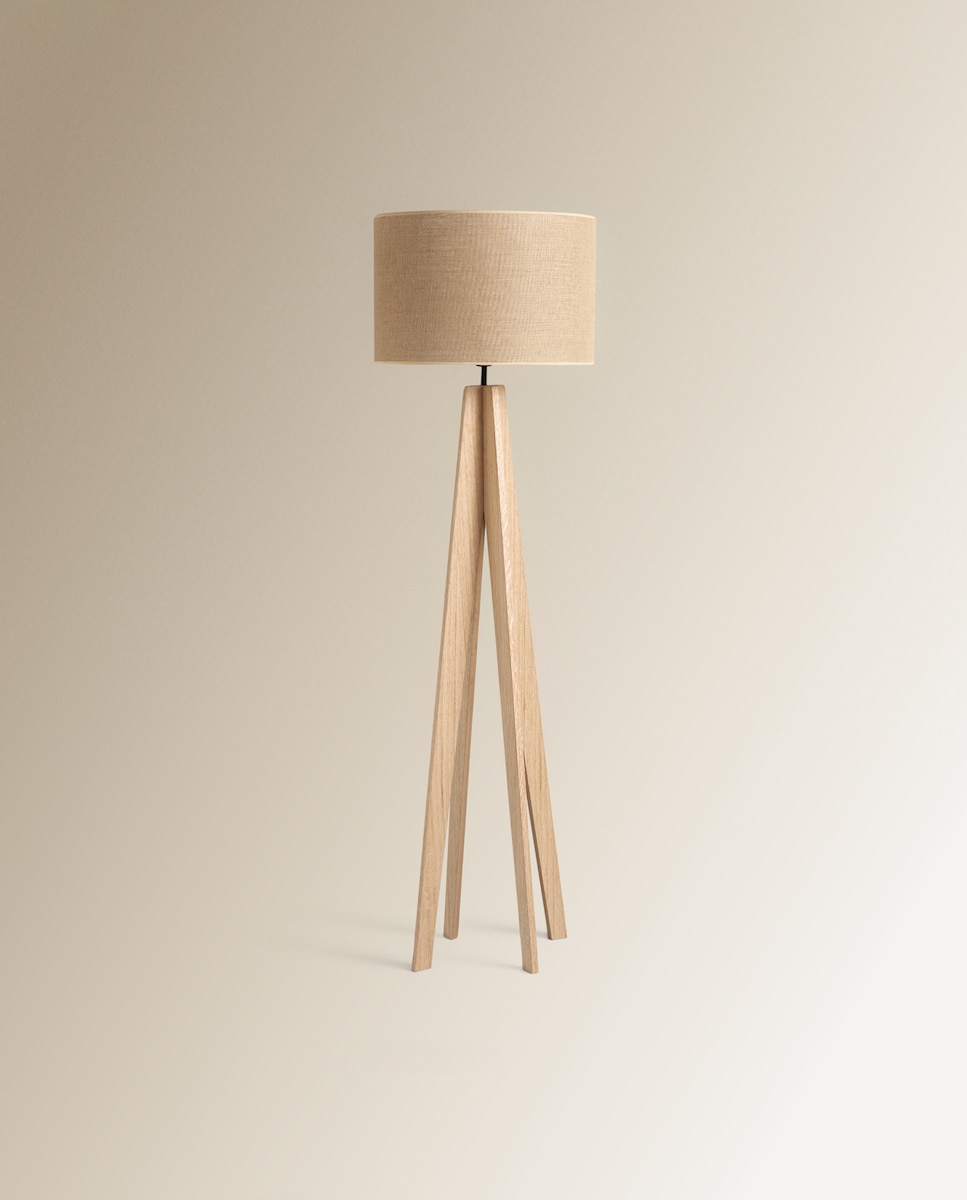 Candeeiro de pé de madeira Jacob Madeira clara-1
