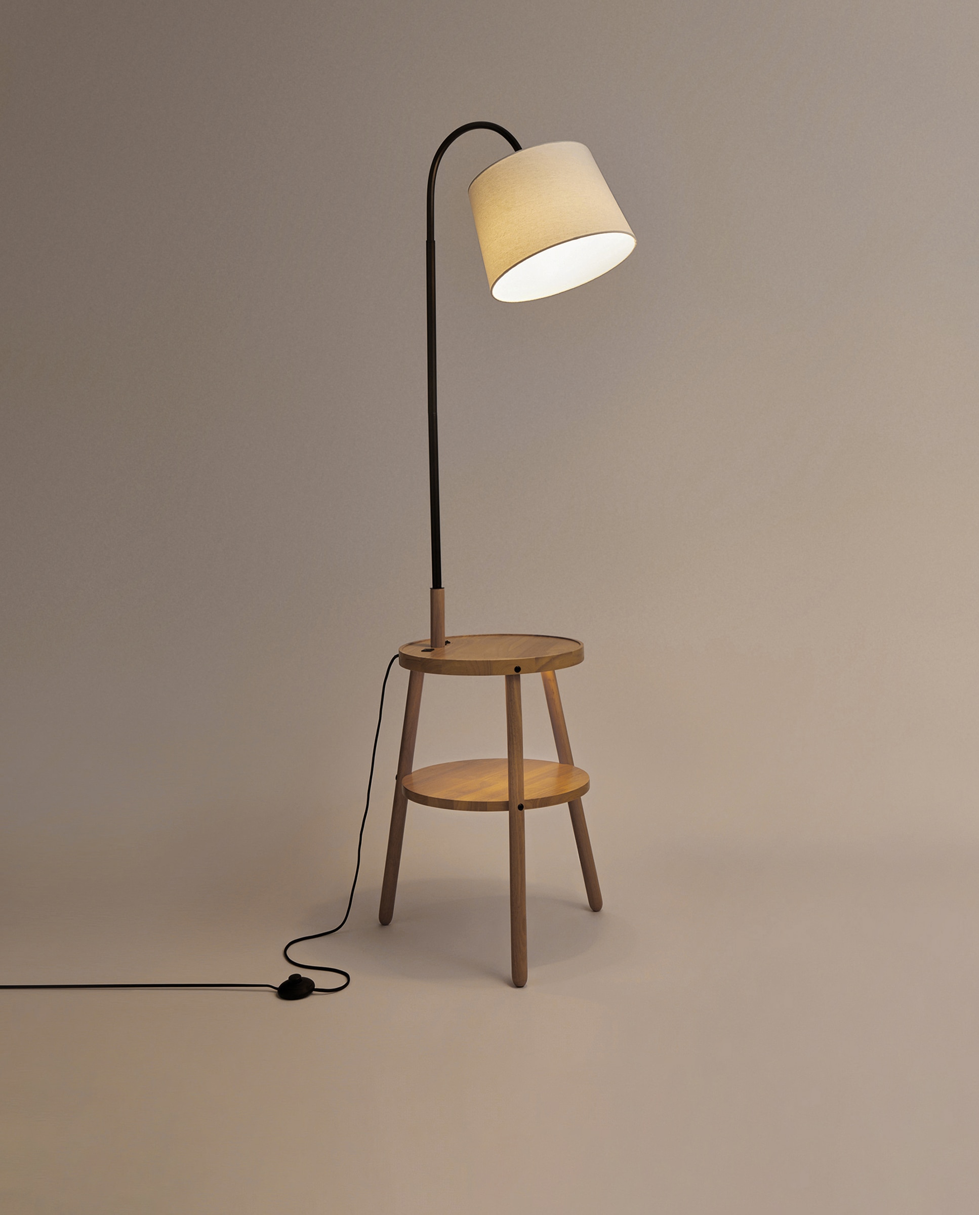 Candeeiro de Pé com Mesa Incorporada Pisano Natural-2