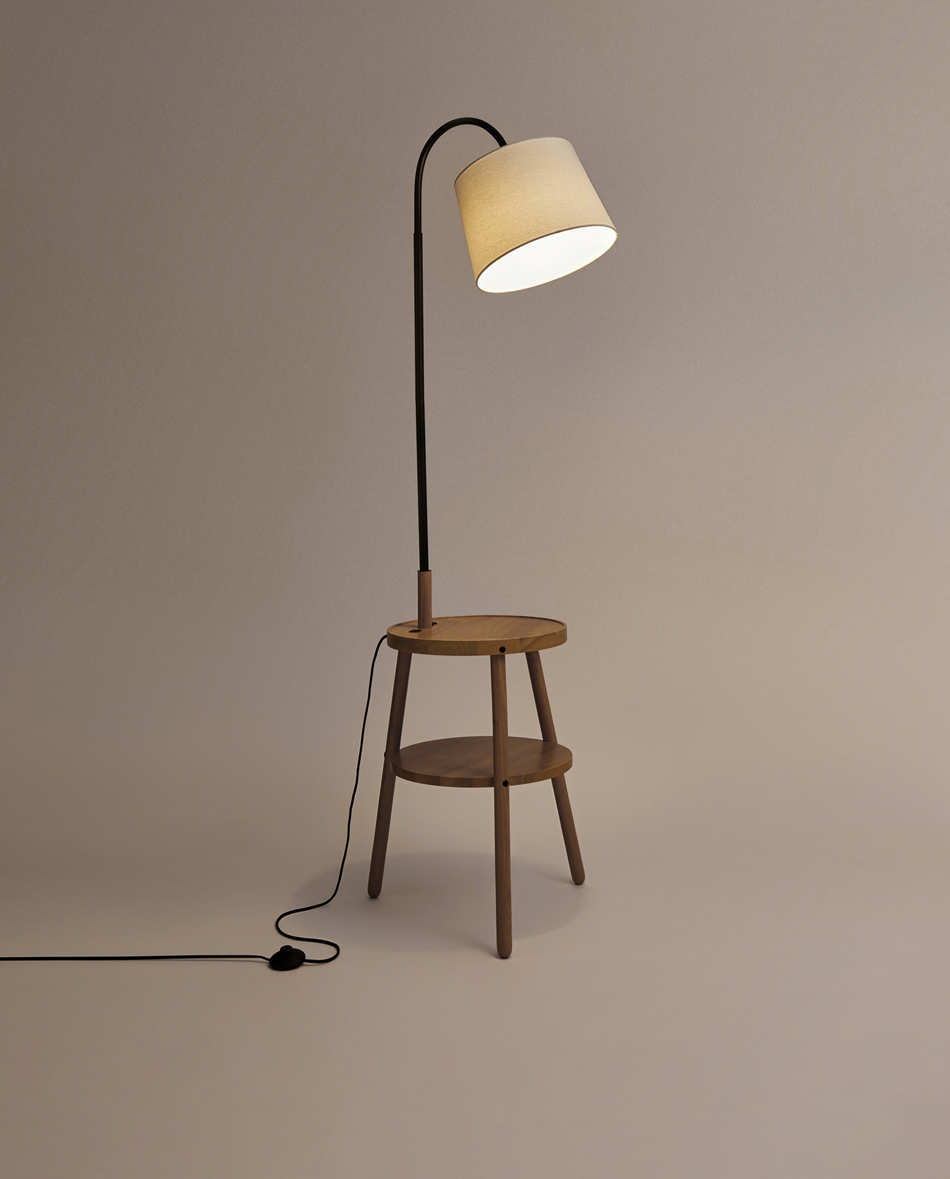 Candeeiro de Pé com Mesa Incorporada Pisano Natural-4