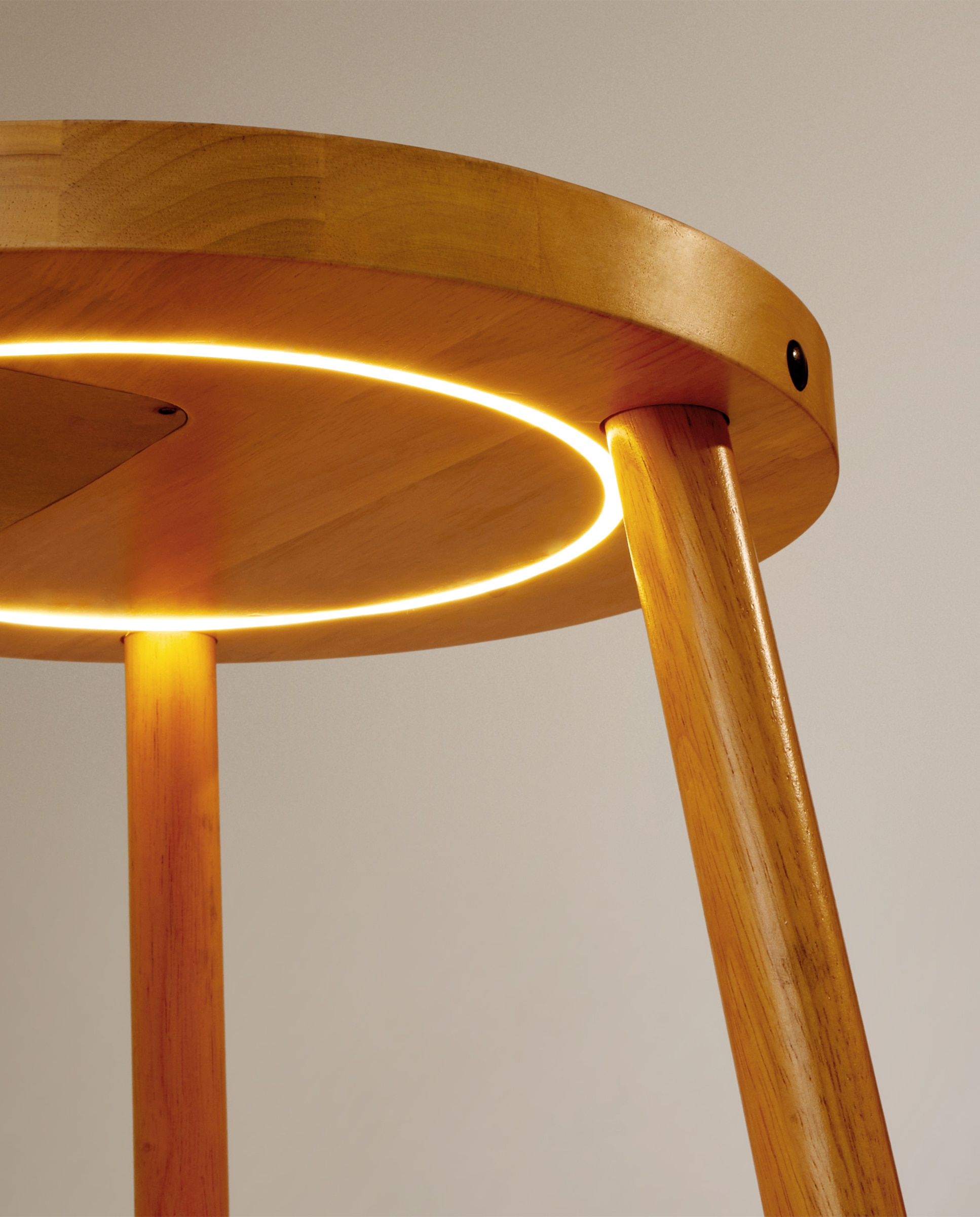 Candeeiro de Pé com Mesa Incorporada Pisano Natural-6