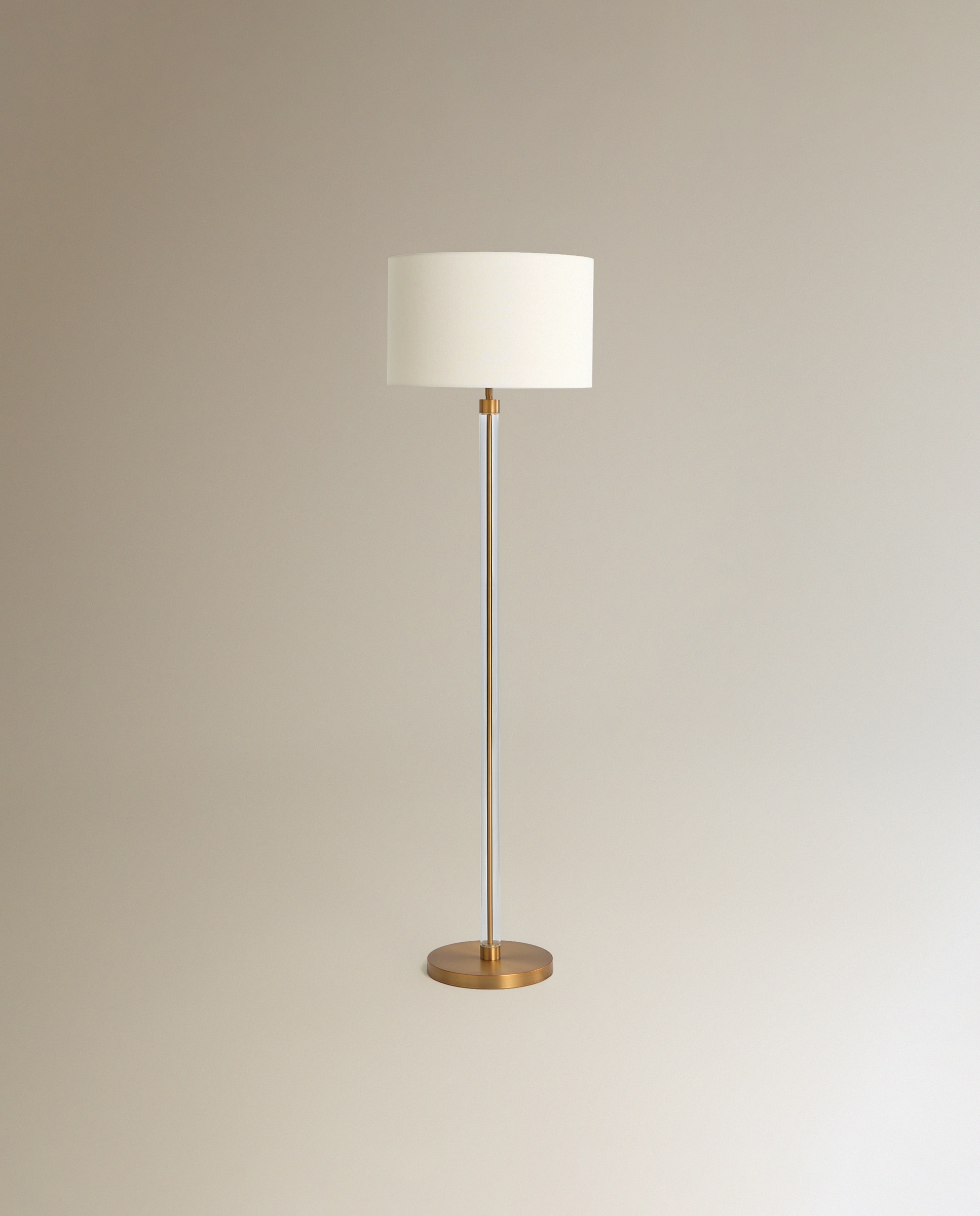 Candeeiro de Pé com Tubo de Vidro Nao Ouro-2