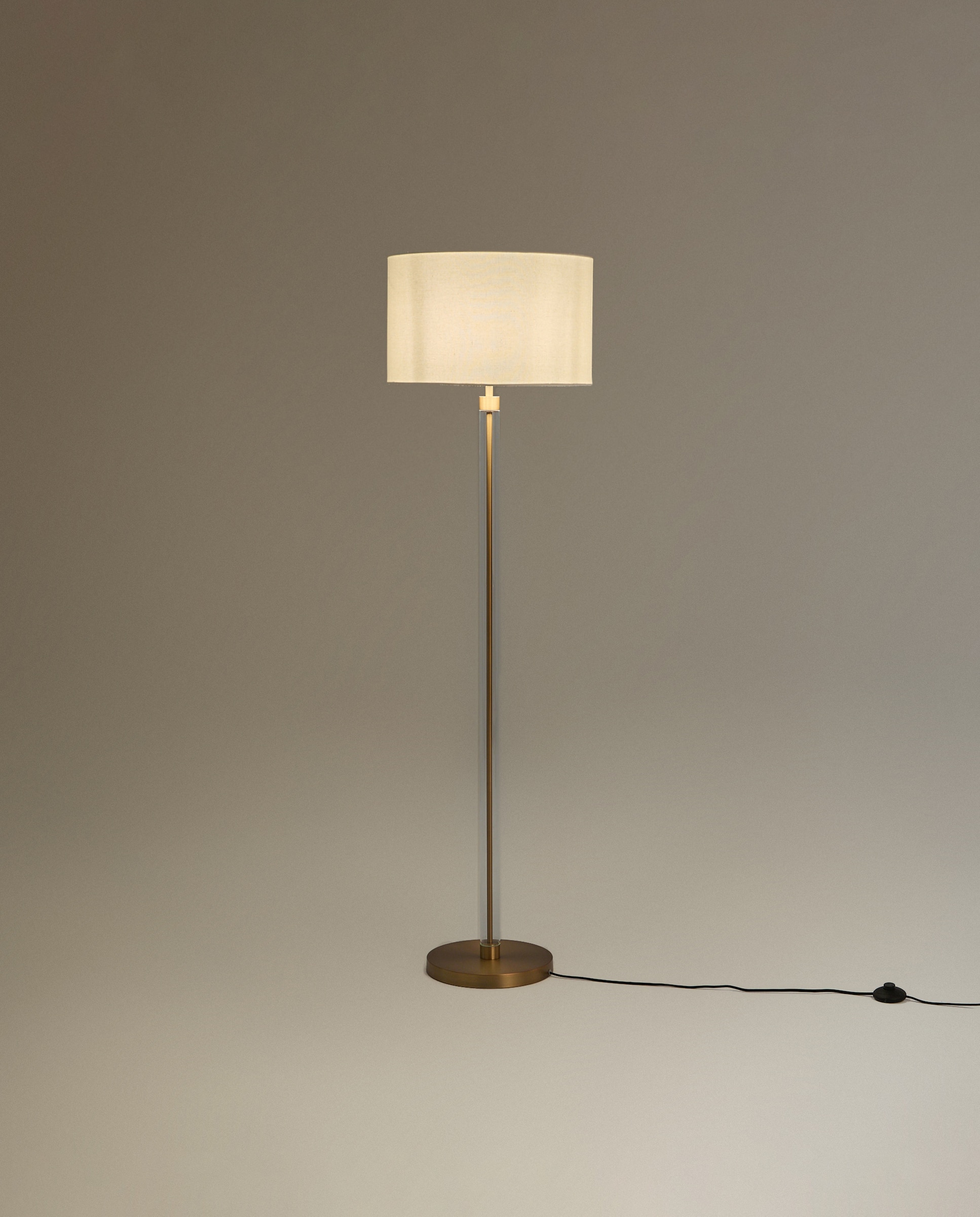 Candeeiro de Pé com Tubo de Vidro Nao Ouro-3