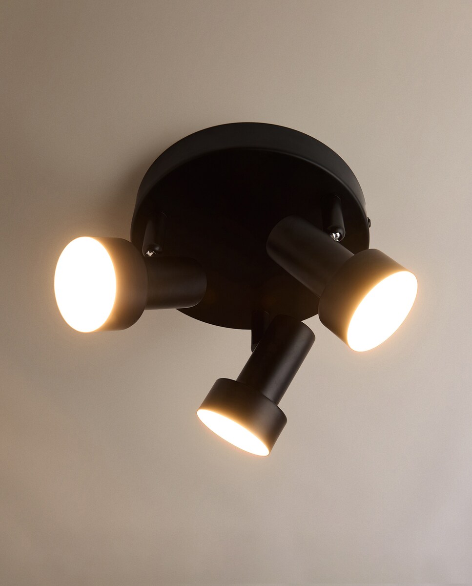 Foco com 3 Luzes LED Integradas Hugo Preto-2