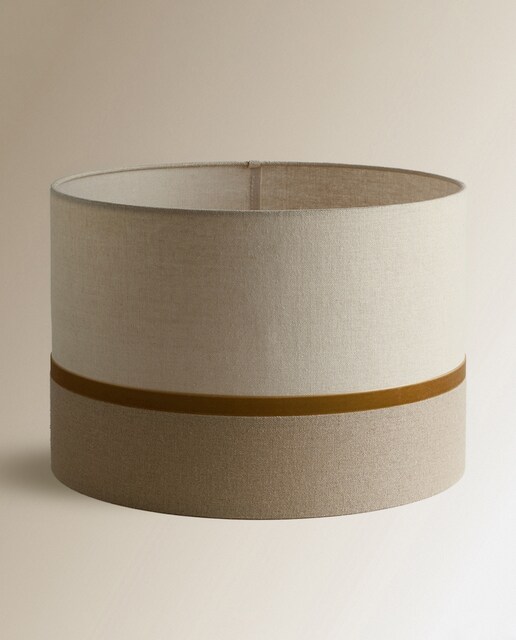 Imagem 0 de Abajur Cilíndrico de Linho 100% Brunei - Dourado