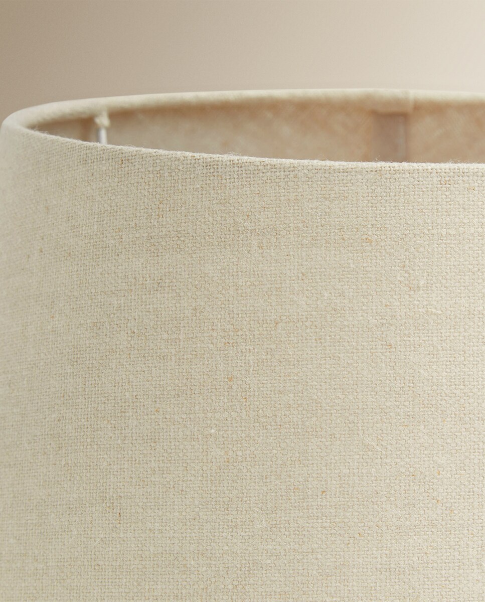 Abajur Tronco Americano de Linho 100% Nimes - Branco Cru Branco-2