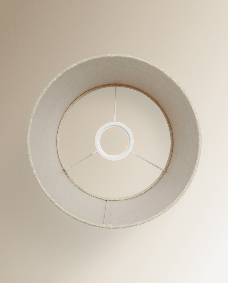 Abajur Tronco Americano de Linho 100% Nimes - Branco Cru Branco-3