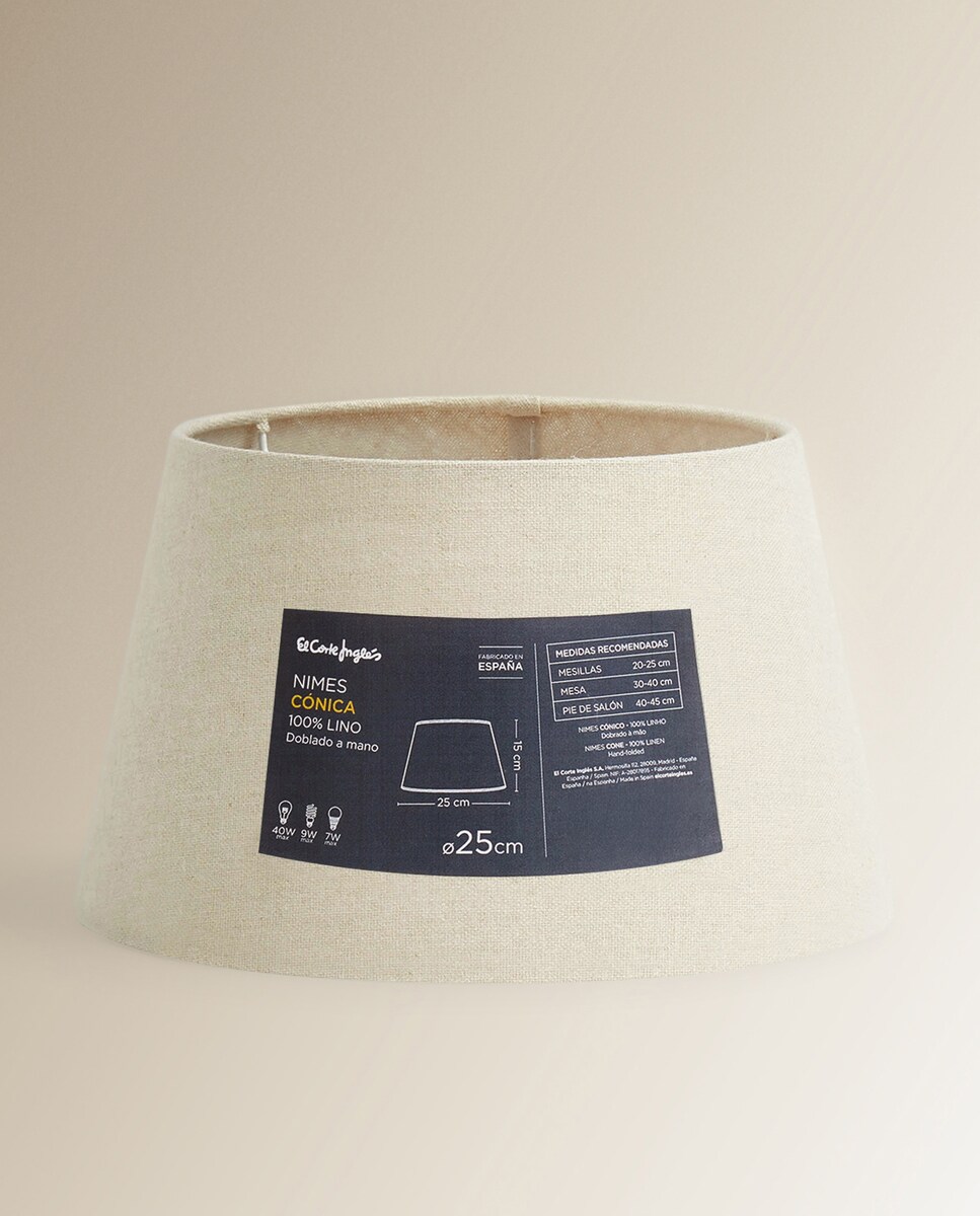 Abajur Tronco Americano de Linho 100% Nimes - Branco Cru Branco-4