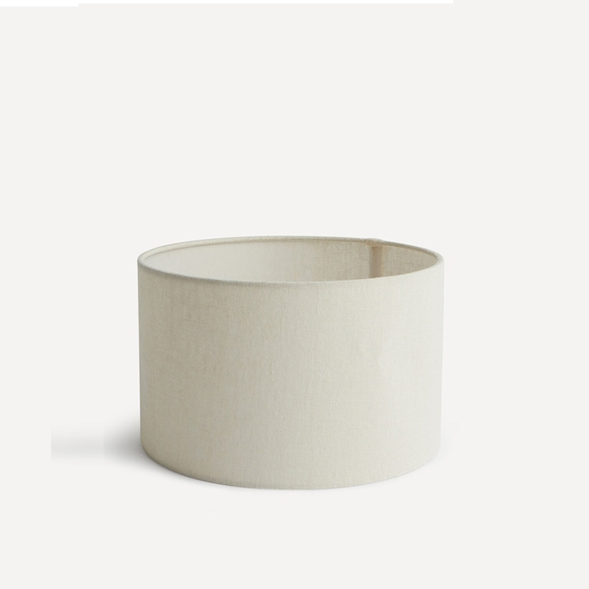 Abajur cilíndrico branco em cru de linho 100% Nimes Cru-1