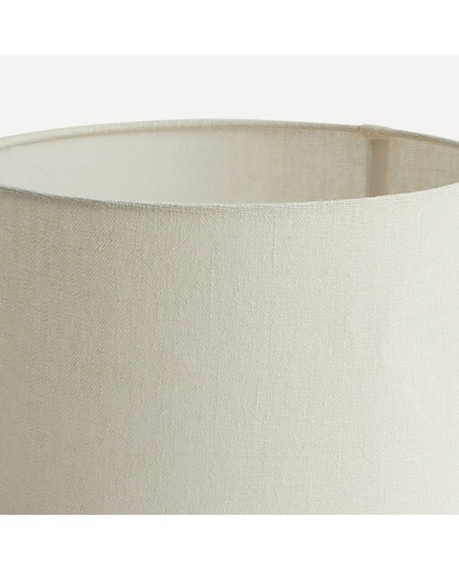 Abajur cilíndrico branco em cru de linho 100% Nimes Cru-2