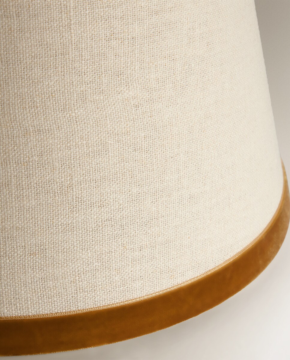 Abajur Tronco 100% Linho Brunei - Dourado Cru-3