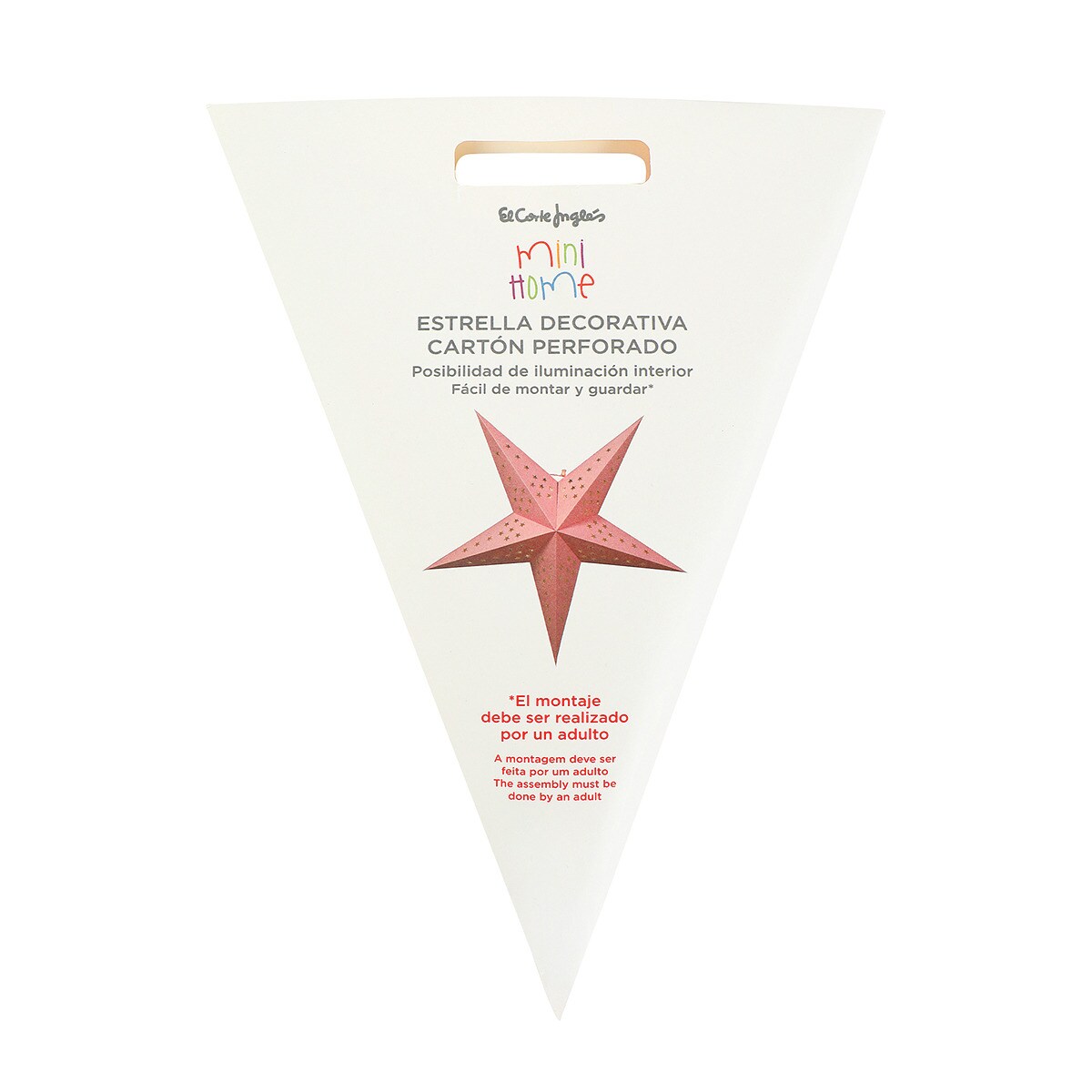 Candeeiro infantil de papel com estampado floral Star Mini Home - El Corte Inglés Rosa-3