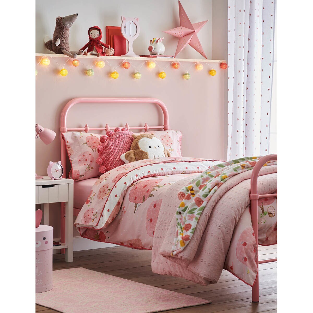 Candeeiro infantil de papel com estampado floral Star Mini Home - El Corte Inglés Rosa-4