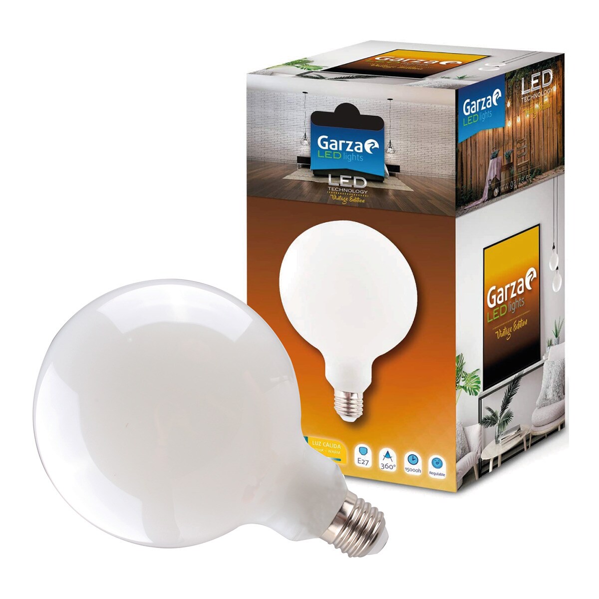 Lâmpada LED regulável Deco E27 7W Branco-3