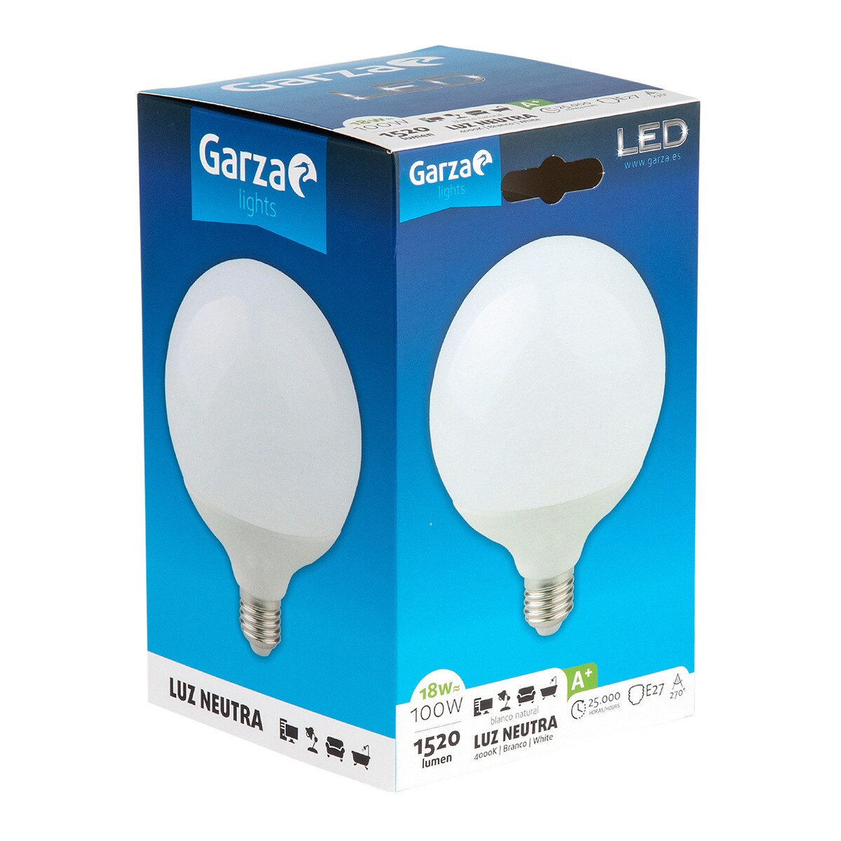 Lâmpada LED Globo E27 18 W Branco-2