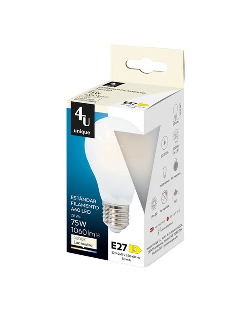 Lâmpada LED Filamentos Opal Standard E27 7,8 W 1060 lm 4000 K 450207A 2