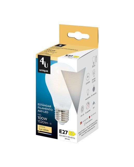 Lâmpada LED Filamentos Opal Standard E27 11 W 1520 lm 2700 K 450208A 2