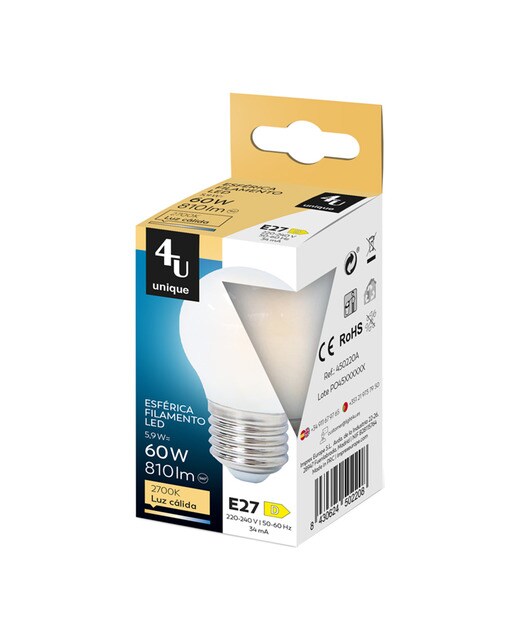 Lâmpada LED Filamentos Opal Standard E27 5,9 W 810 lm 2700 K 450220A 2