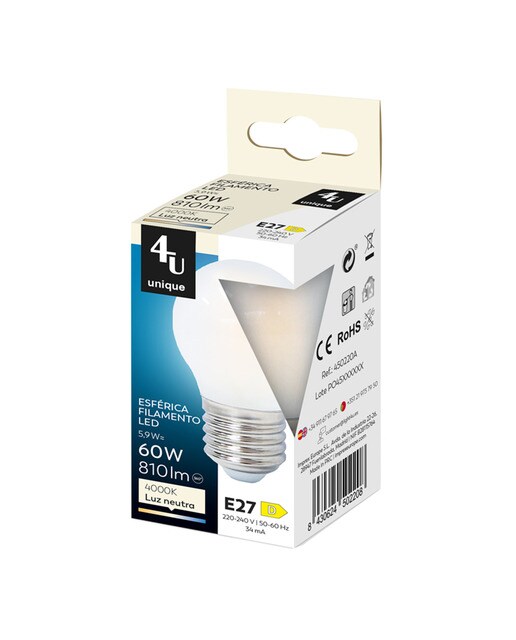 Lâmpada LED Filamentos Opal Standard E27 5,9 W 810 lm 4000 K 450221A 2