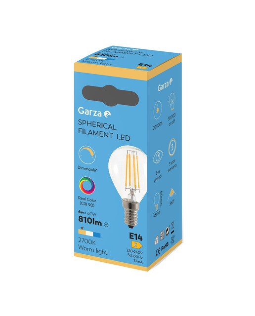 Lâmpada LED Dimable Esférica E14 461111A - 6 W - 810 lm - 2700 K 3
