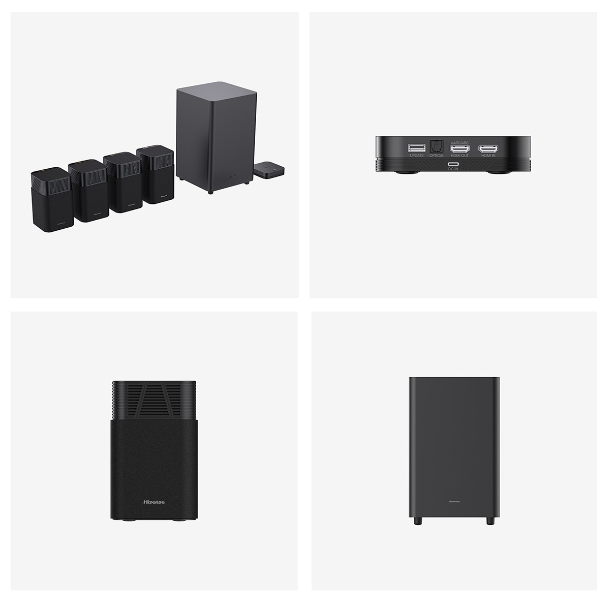 Sistema de cine en casa Hisense HT - Saturn 4.1.2, 13 altavoces, Subwoofer Negro-11