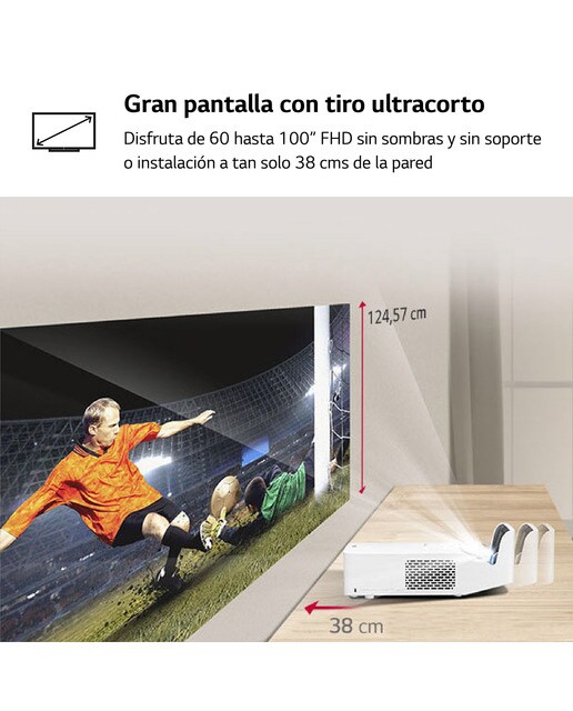 Imagen 5 de Proyector LG CineBeam HF65LSR Full HD, SmartTV webOS 4.0 de tiro corto hasta 100" - Blanco Blanco
