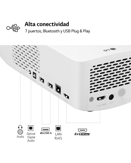 Imagen 8 de Proyector LG CineBeam HF65LSR Full HD, SmartTV webOS 4.0 de tiro corto hasta 100" - Blanco Blanco