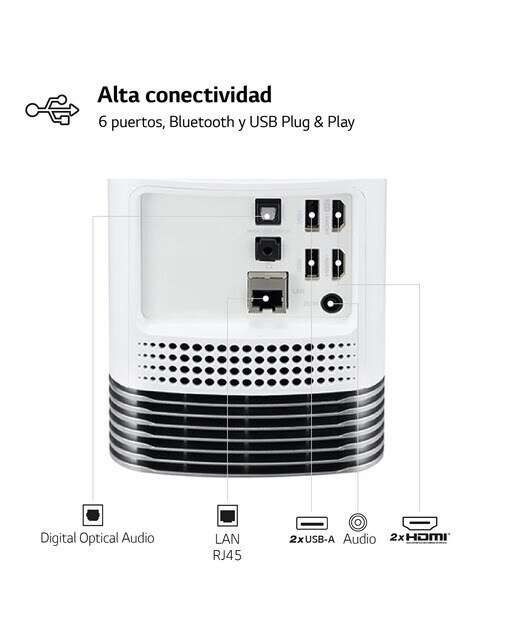 Proyector LG CineBeam HF85LSR Full HD, SmartTV webOS 4.0 de tiro corto hasta 120" Blanco-8