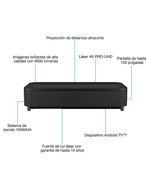 Proyector láser Epson EH-LS800B, 80-150", 4K PRO-UHD, 4000 lúmenes, negro Negro-4