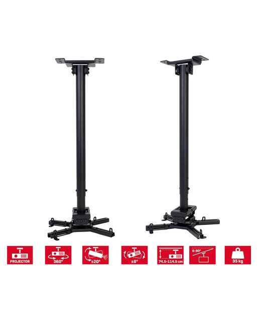 Soporte orientable de techo para proyectores Fonestar SPR-570N Negro-3