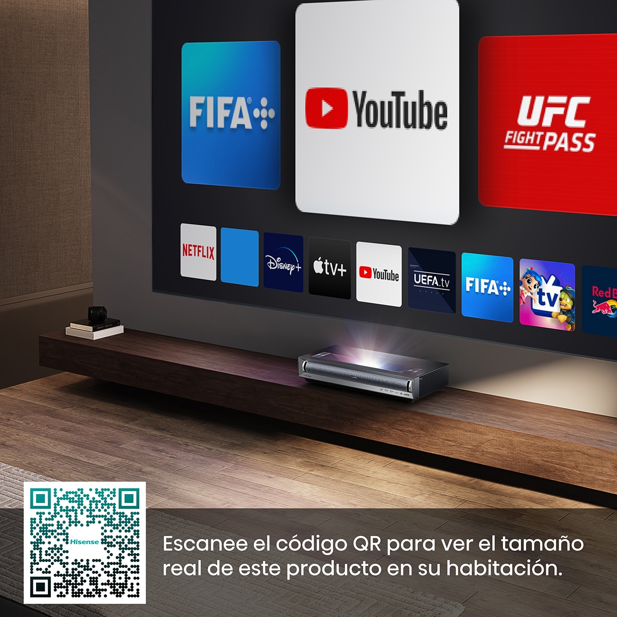 Proyector láser Cinema Hisense PX3 PRO, 4K UHD, Dolby Vision-Atmos, de 80" a 150", Fuente láser Trichroma, diseñado para XBOX 4