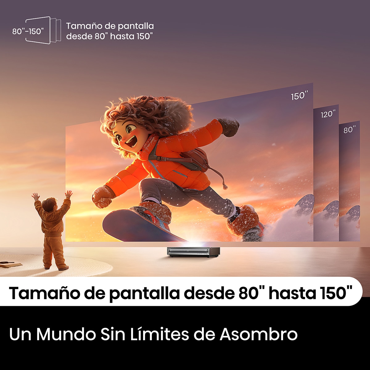 Proyector láser Cinema Hisense PX3 PRO, 4K UHD, Dolby Vision-Atmos, de 80" a 150", Fuente láser Trichroma, diseñado para XBOX 6