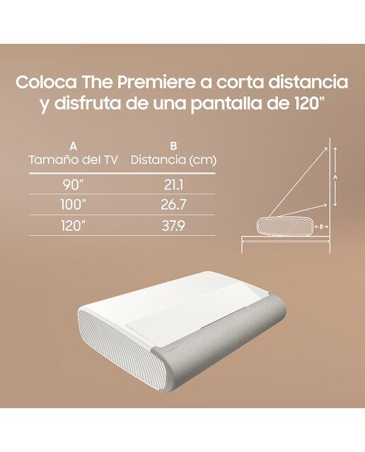 Proyector Samsung The Premiere LPU7D, UHD 4K Smart, Triple Láser, tiro ultra corto, Dolby Atmos, hasta 120" - Blanco Blanco-7